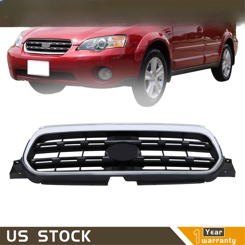 Chrome and Dark Gray Front Grille for Subaru Outback 2005-2007