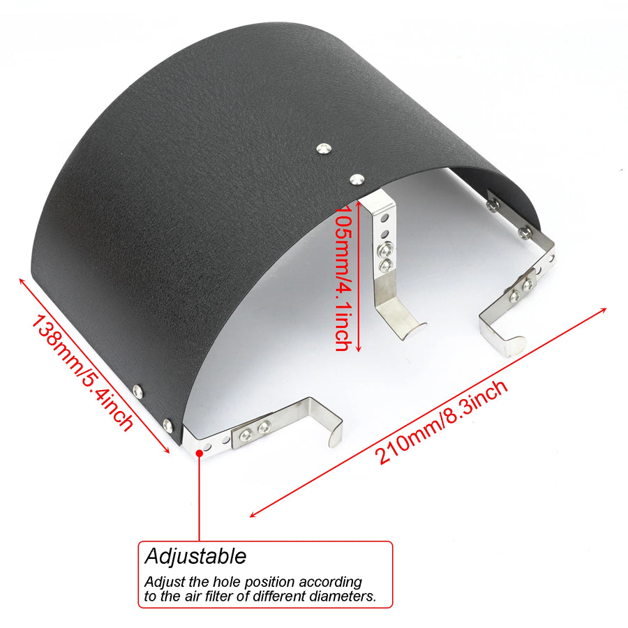 Universal High-Flow Cold Air Intake Filter with Stainless Steel Heat Shield