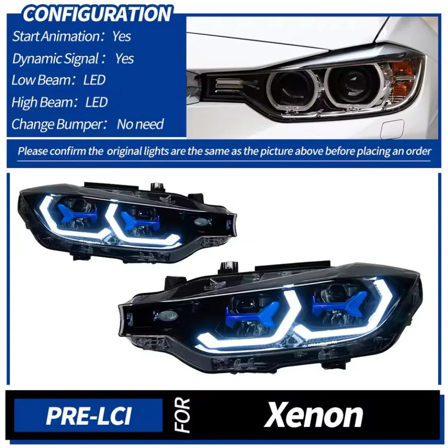 LED Headlight Assembly Set for 2012–2019 BMW F30