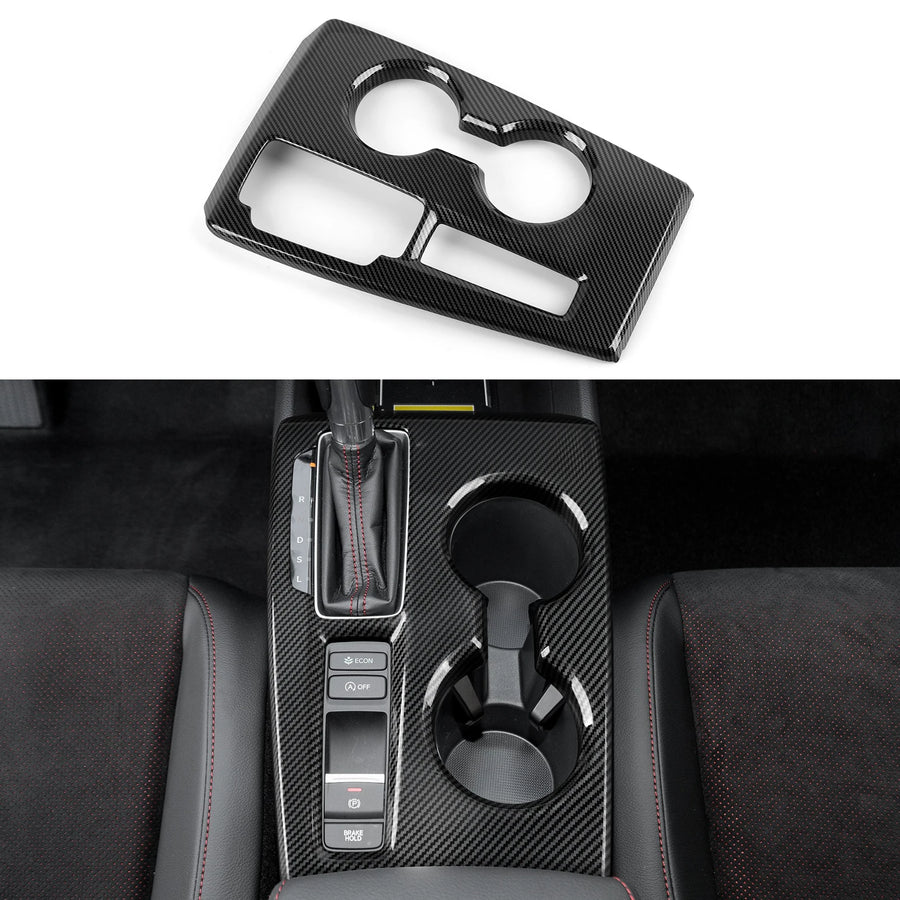Carbon-Fiber-style Center Console and Gear Shift Panel Trim for Honda Civic 2022-2026