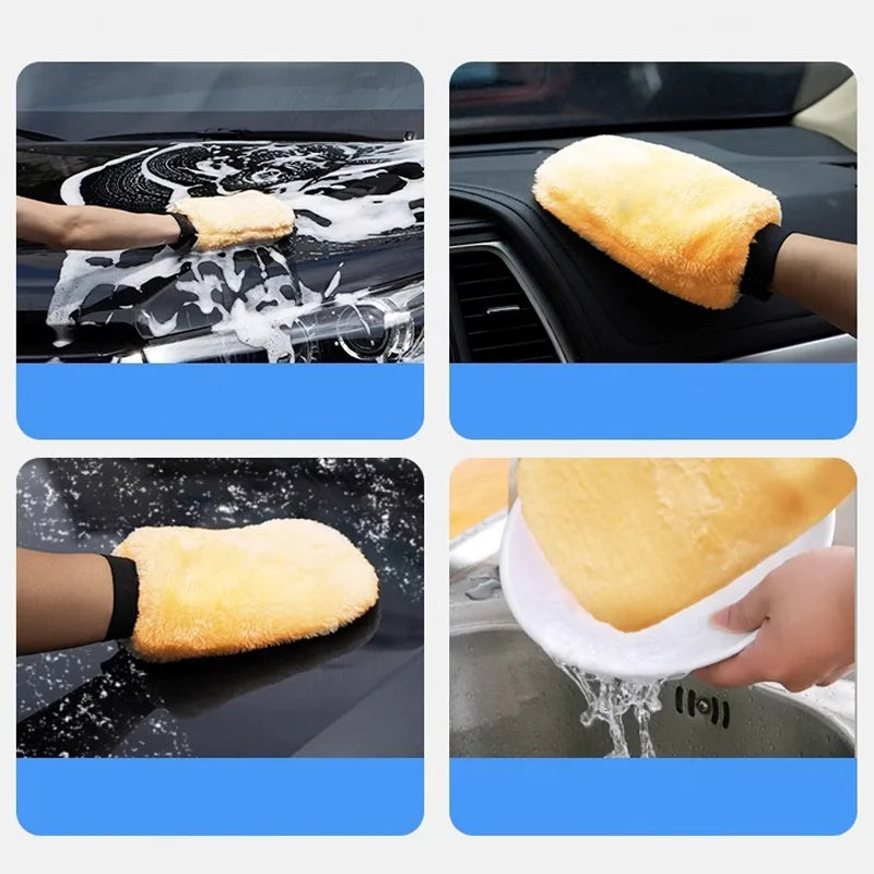 Double-Sided Plush Car Wash Mitts – 1, 2 or 5 Pack