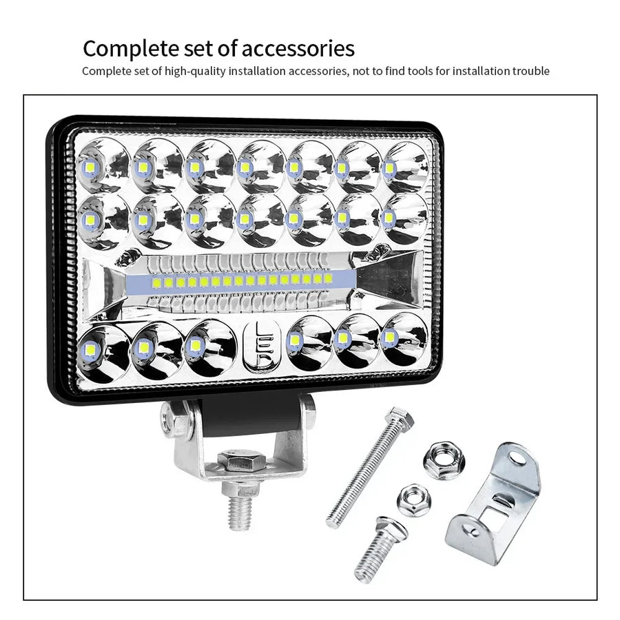 2-Piece 5-Inch LED Work Light Bar – 108W, Spot/Flood Combo, 12V–24V