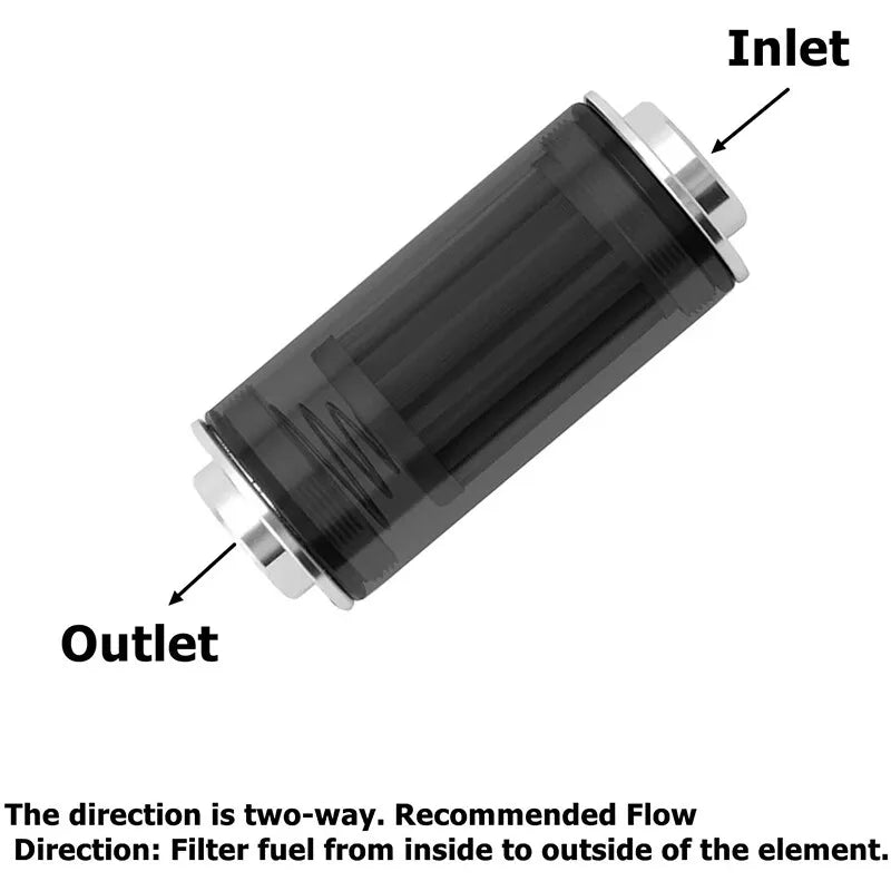 Cleanable 30 Micron Inline Fuel Filter AN6 AN8 AN10 with Bracket Universal Blue