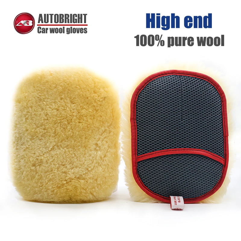 Wool Car Wash Mitt - Purple, Off-White or Brown