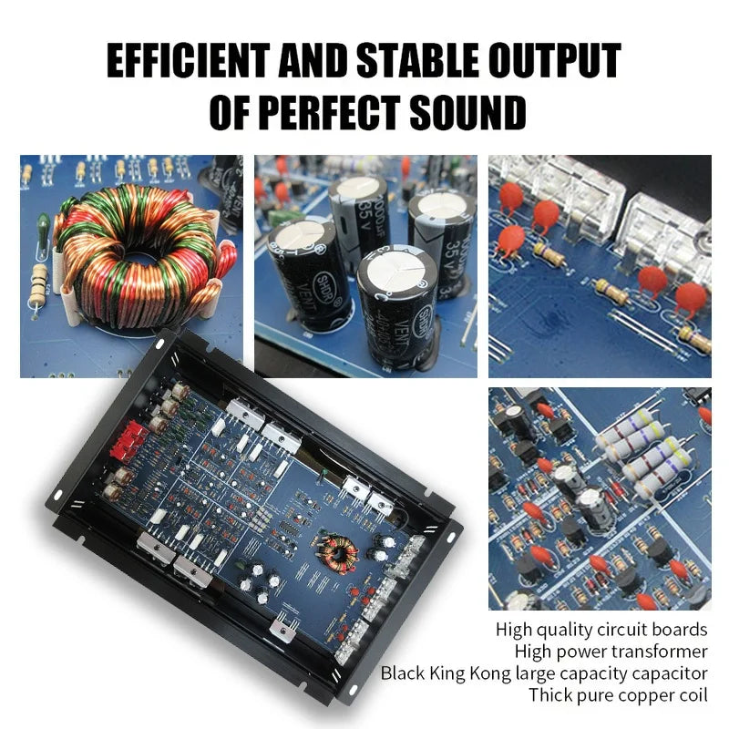 4-Channel Class AB 8800W Car Audio Amplifier