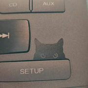 Black Cat Peeker Button Vinyl Decal