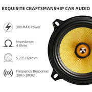 5-Inch 300W Max Carbon-Fiber Car Speakers
