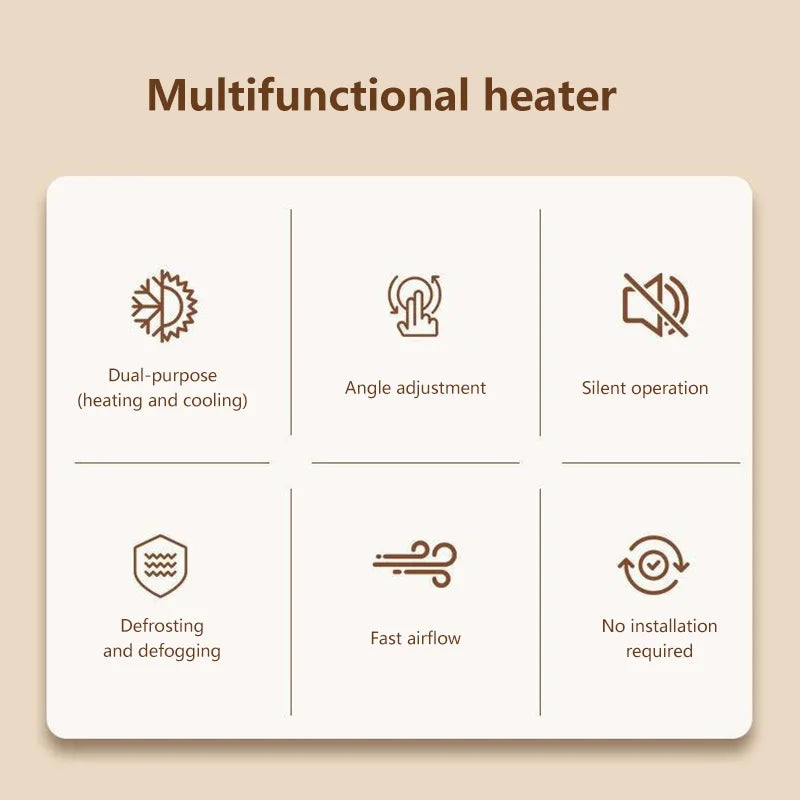 12V 24V Portable Car Heater and Defroster Fan
