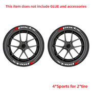 Sports Alphabet Pvc Car Tire Decals Tire Automotive Decorative Accessories Stylish Wheel Waterproof Stickers Adhesive-Free