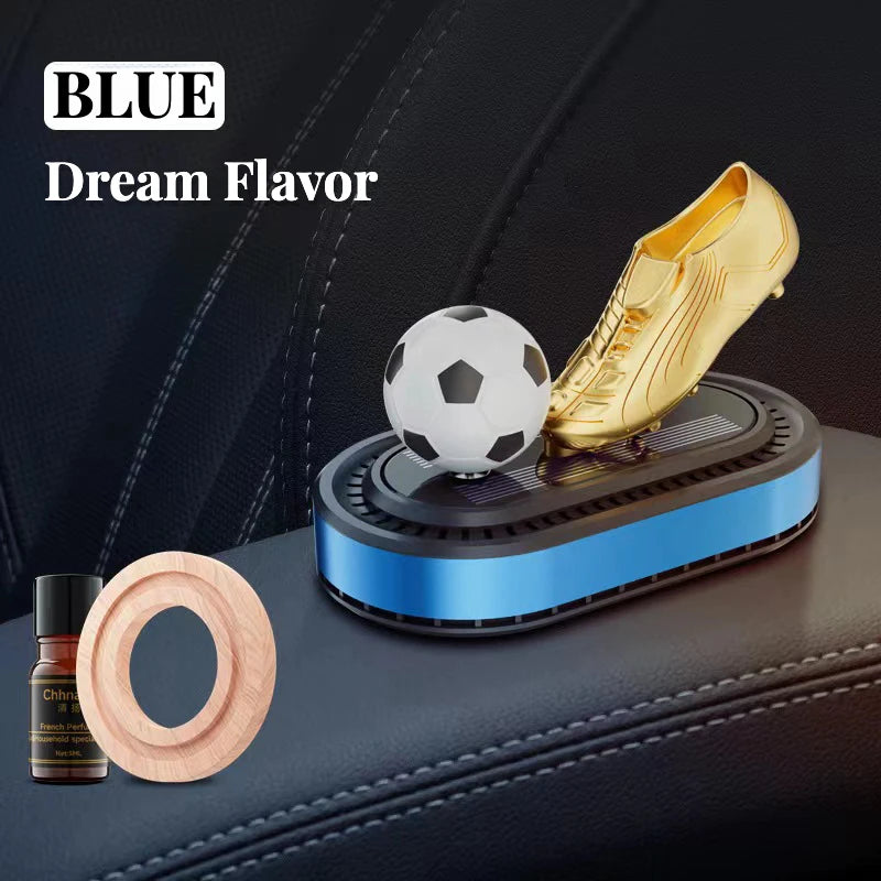 Solar-Powered Rotating Football Car Aroma Diffuser