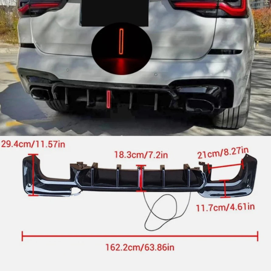 Rear Bumper Diffuser with Brake Lights for BMW X3 M Sport 2018-2021