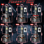 2-Piece H4/H7/H11/9005/9006/9012 LED Headlight Bulb – 6500K, CANBUS