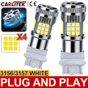 2-Piece 3157 LED Brake Light Bulb – White, CANBUS
