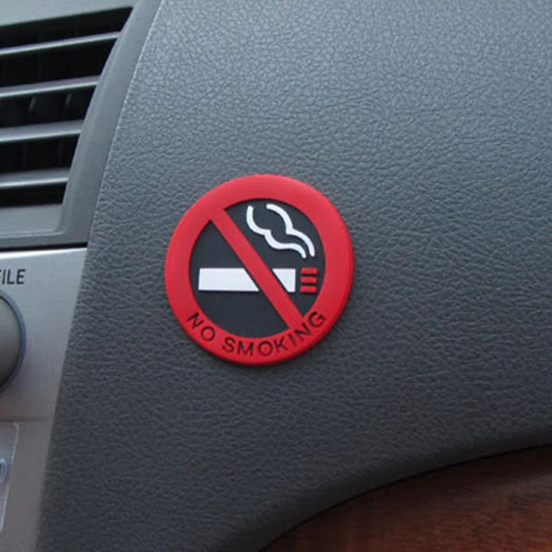 No Smoking Round Vinyl Window Decal