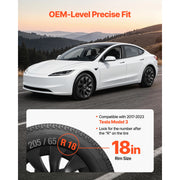 Matte Black Wheel Cover Set – Tesla Model 3/Y 18–20 in