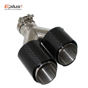 Universal Y-Shaped Dual-Outlet Carbon-Fiber & Stainless Steel Exhaust Tip