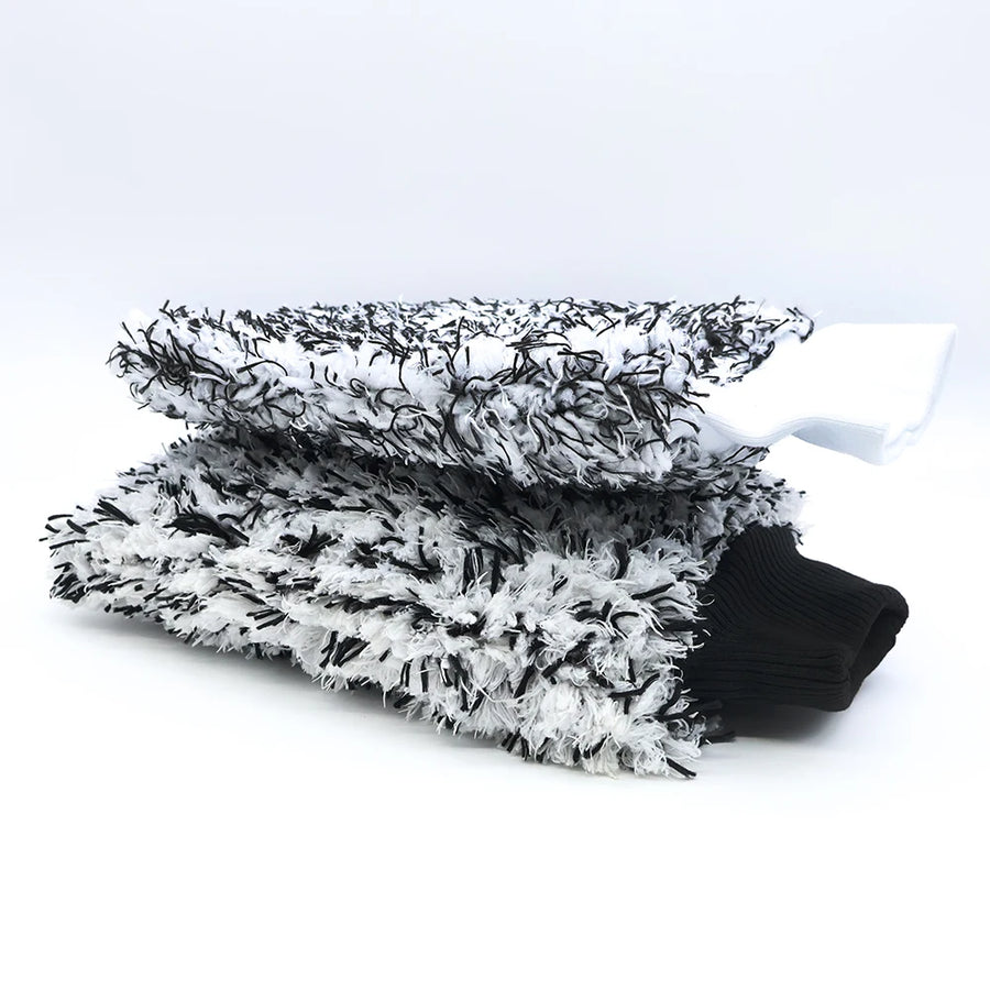 Black Double-Sided Microfiber Car Wash Mitt