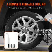 2.5-Ton Portable Scissor Jack with 3.7-17.1 Inch Lift Range