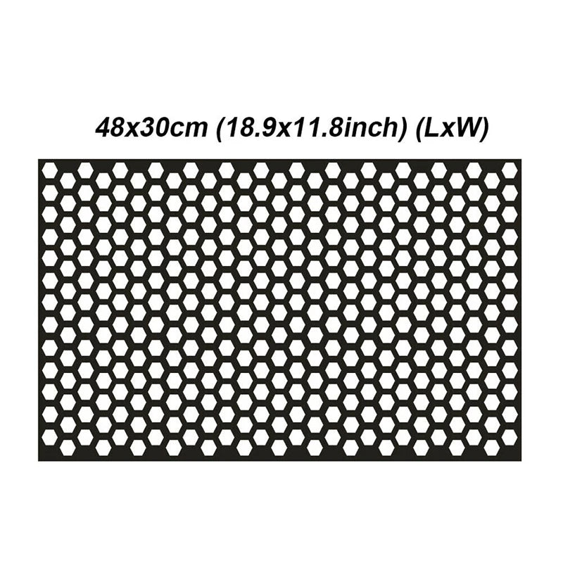 48 x 30 cm Universal Black Honeycomb Tail-Light Decal Sheet