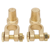 Brass Quick-Release Battery Terminal Clamps - Positive and Negative Pair