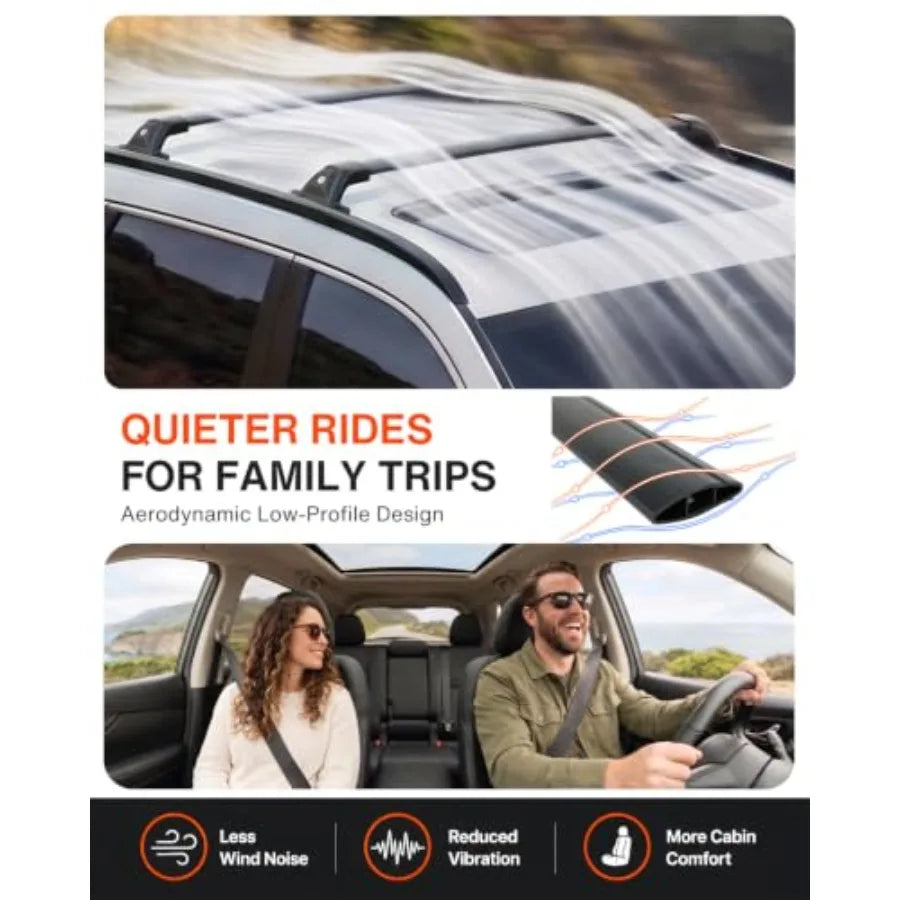Black Roof Rack Crossbar Set for 2021–2026 Jeep Grand Cherokee