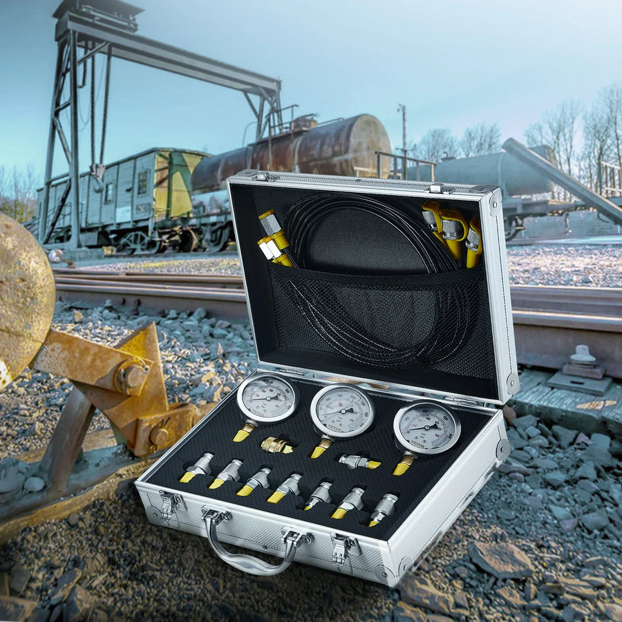 Hydraulic Pressure Test Gauge Kit for Excavators, Tractors and Machinery