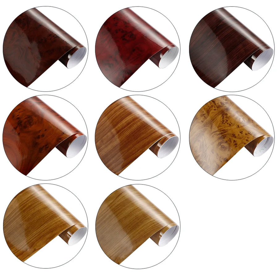 Glossy Wood-Grain Vinyl Wrap Film – 30 × 100 cm