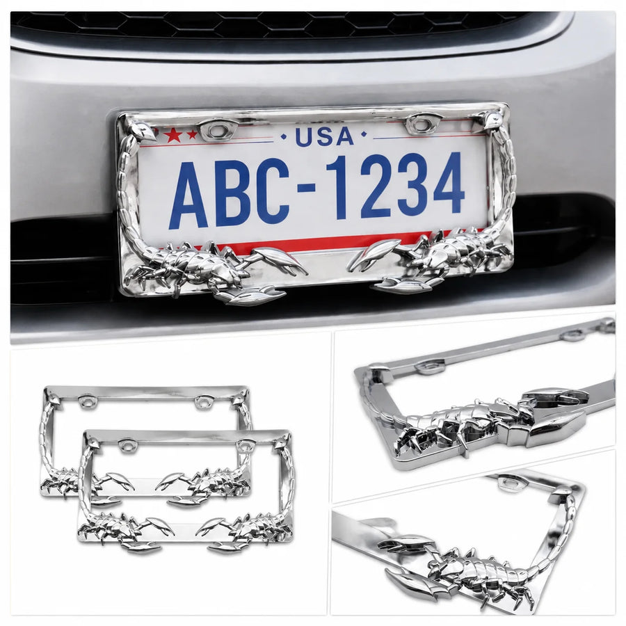 Scorpion-Design ABS License Plate Frames - Pair