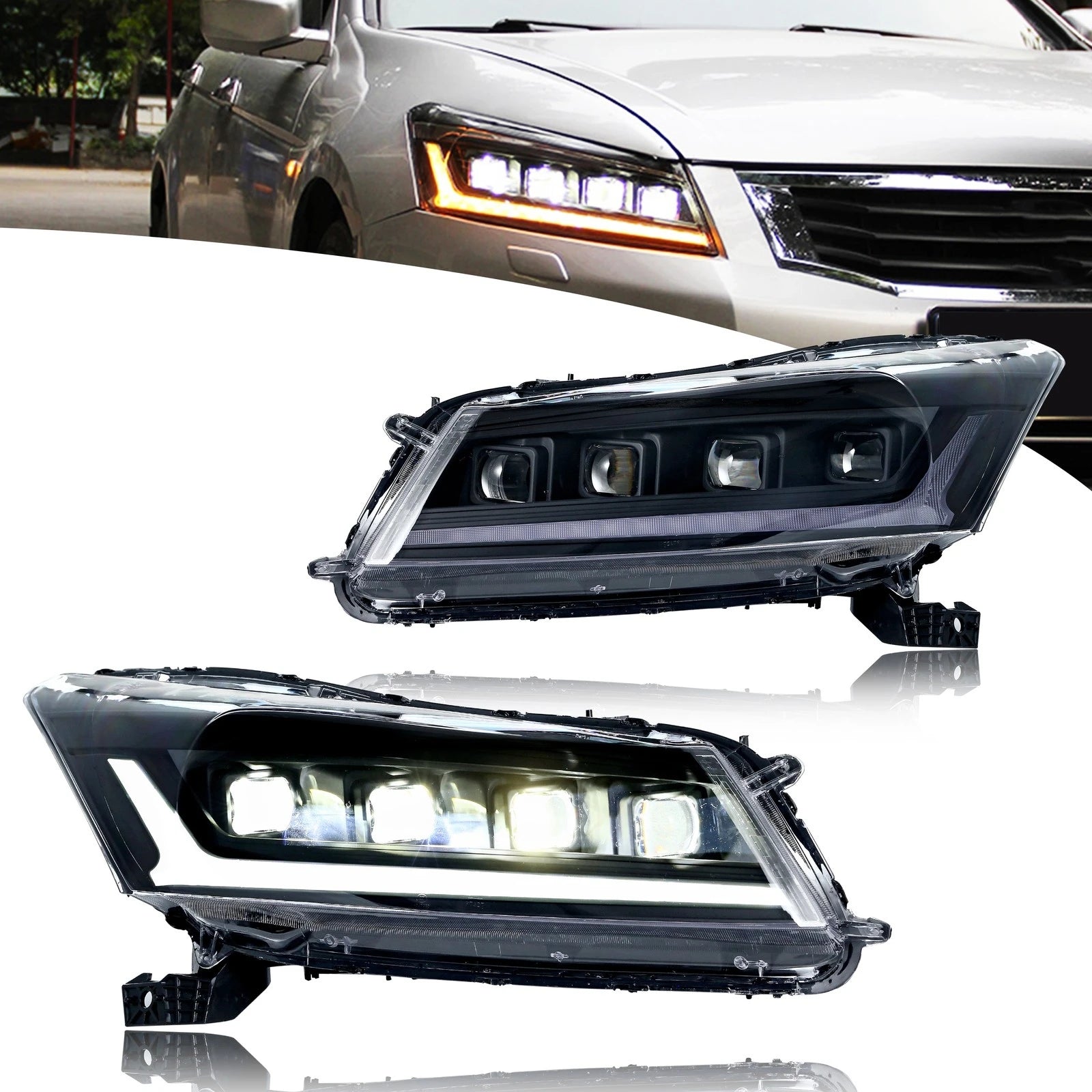 Honda Accord 8th-Gen Sedan LED Headlight Pair – 2008–2012
