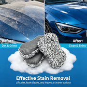 Dual-Sided Microfiber Car Wash Sponges - 24 x 12 x 5 cm