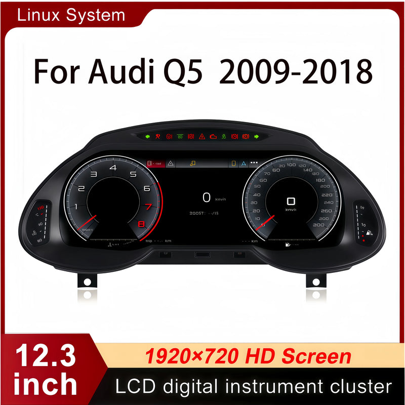 12.3-Inch Digital Instrument Cluster for Audi Q5 2009–2018