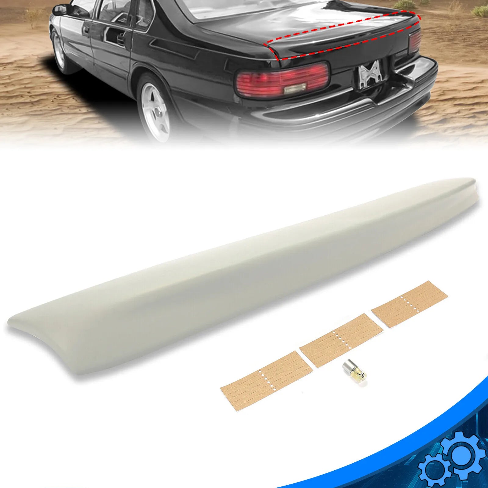 Primer Gray Rear Trunk Spoiler for Chevrolet Caprice/Impala 1991-1996