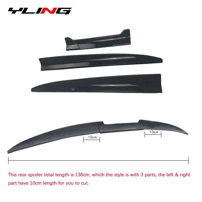 3-Piece Universal Rear Roof Spoiler Kit