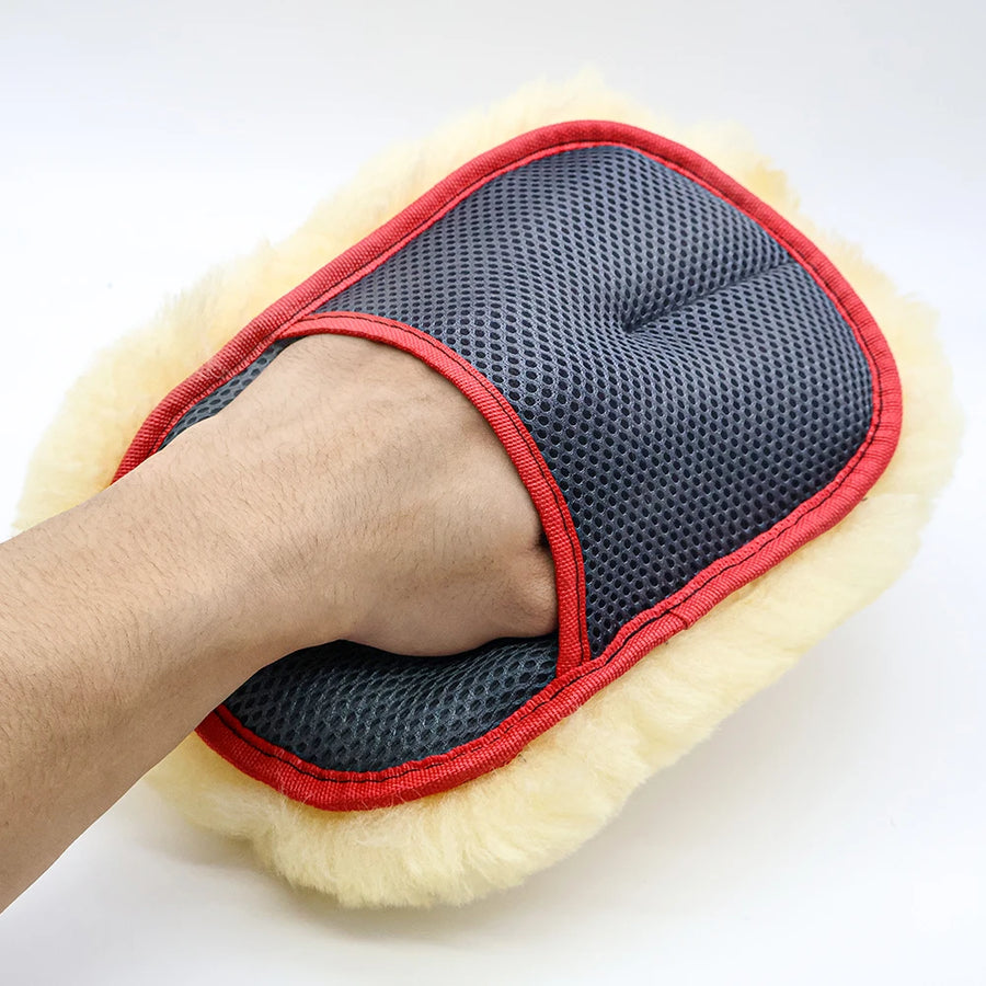 Wool Car Wash Mitt - Purple, Off-White or Brown