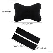 Suede Headrest Neck Pillow and Seat Belt Shoulder Cover Accessories for Ford Vehicles
