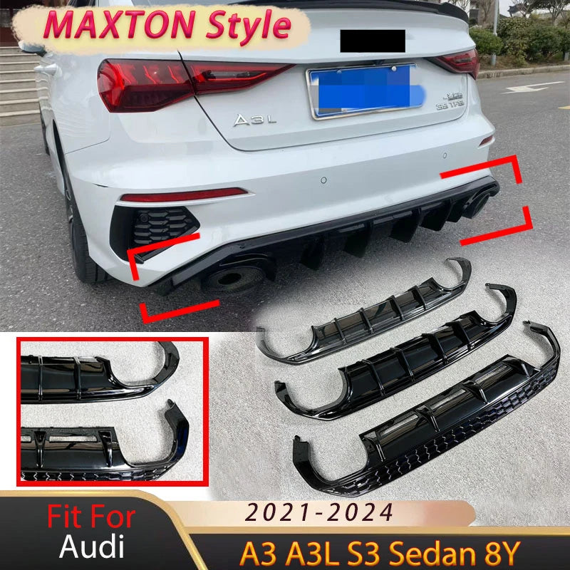 Rear Bumper Diffuser for Audi A3/S3 8Y Sedan 2021-2024