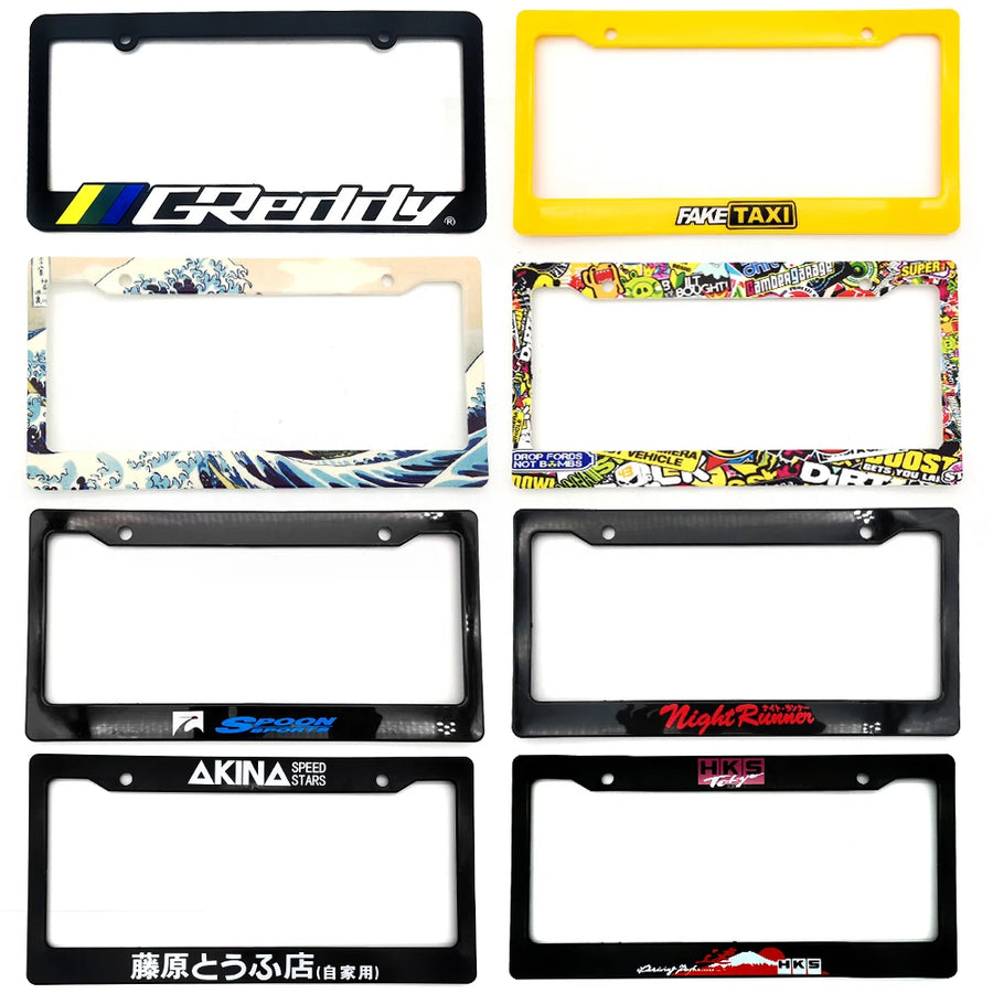 Universal JDM Racing Style ABS License Plate Frames – Pair