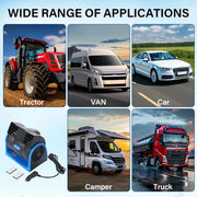 12V Adjustable-speed Car Cooling Fan with Cigarette-lighter Plug