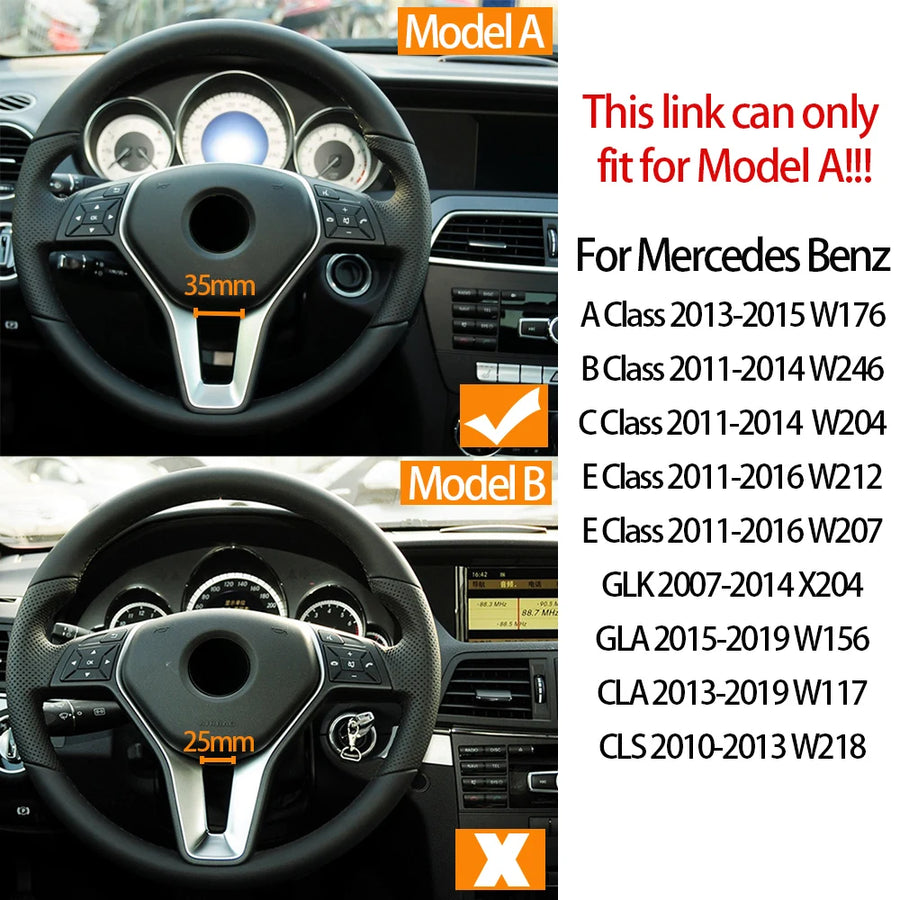 Steering Wheel Carbon Fiber Cover Panel Trim for Mercedes-Benz W176 W246 W204 X204 W212 W207 W156