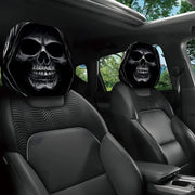 2-Piece Skull Portrait Car Headrest Covers – Universal Washable Seat Decor