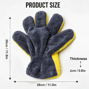 Five-Finger Microfiber Car Wash Glove, Yellow