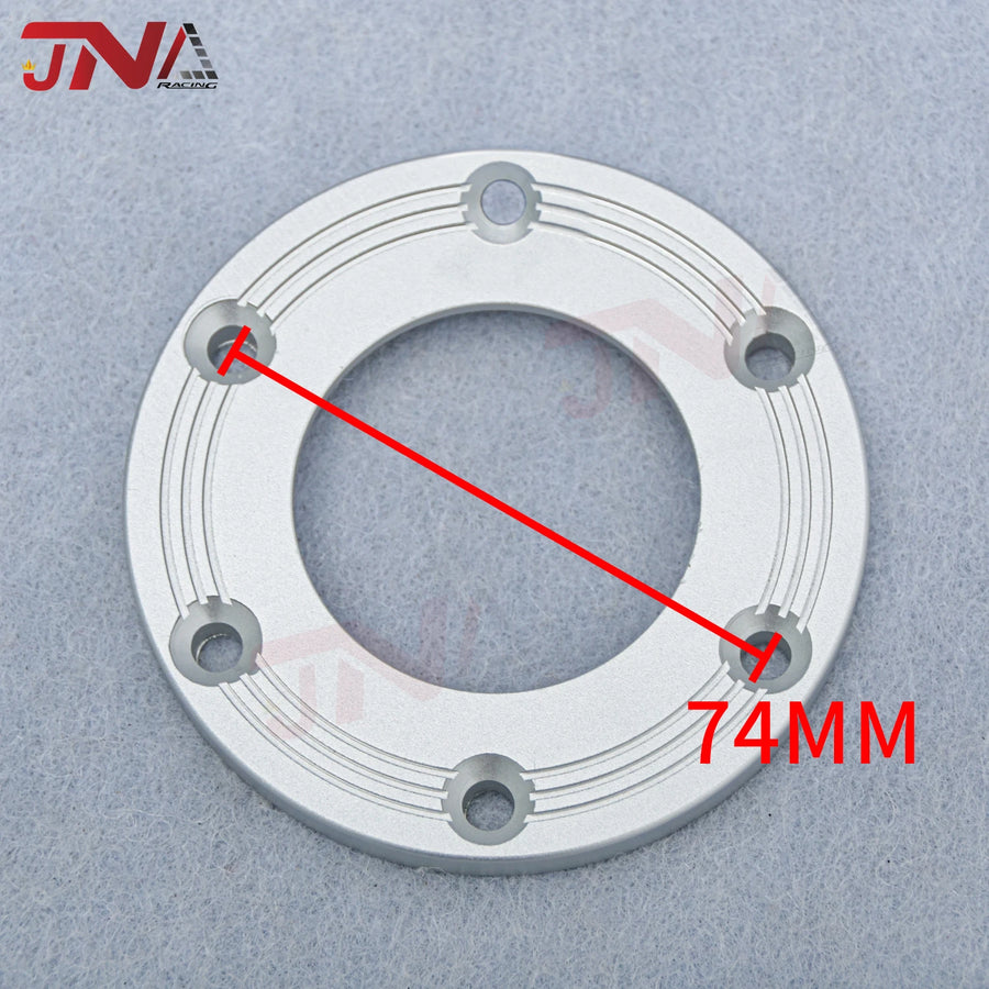 Aluminum 74MM 6 Bolts Steering Wheel Horn Button Center Ring JDM Racing Car Replacement