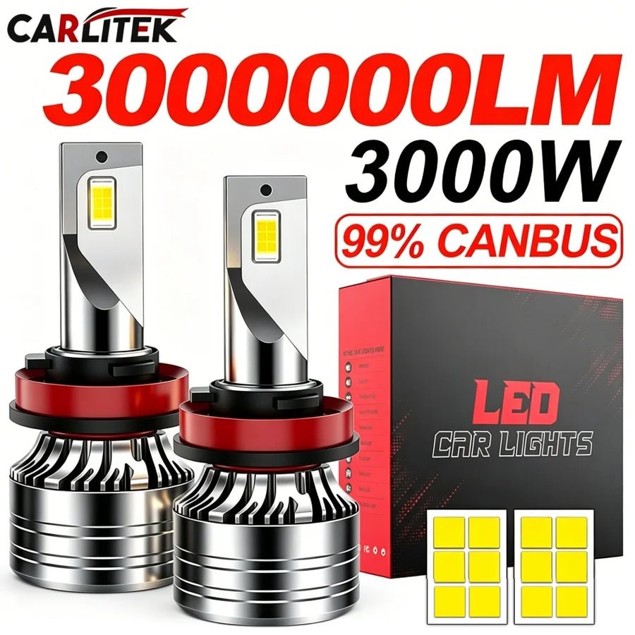 2-Piece H1/H4/H7/H11/9005/9006 LED Headlight Bulb – 6000K