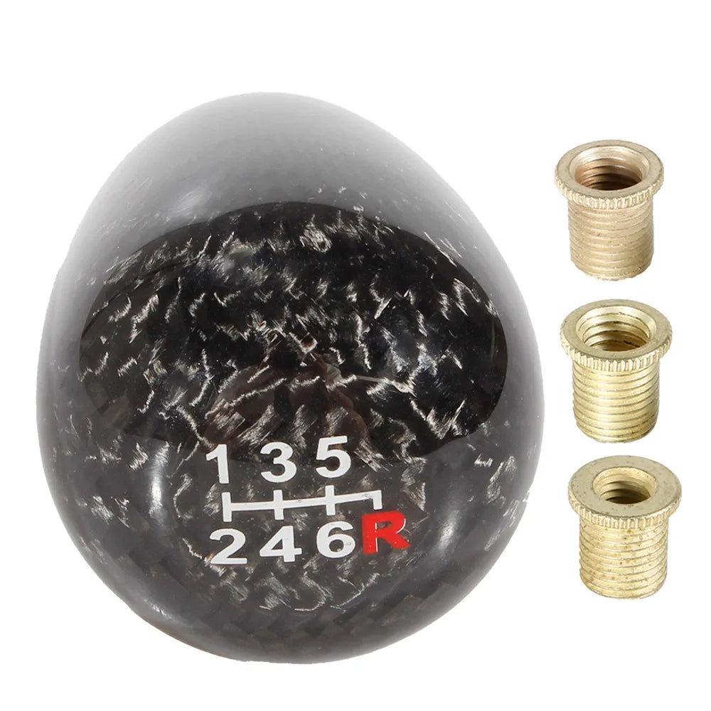 Universal Carbon-Fiber-style Oval 5-Speed Manual Gear Shift Knob
