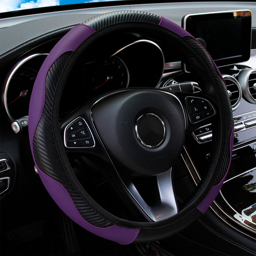 Steering Wheel Cover – PU leather, 15 Inches