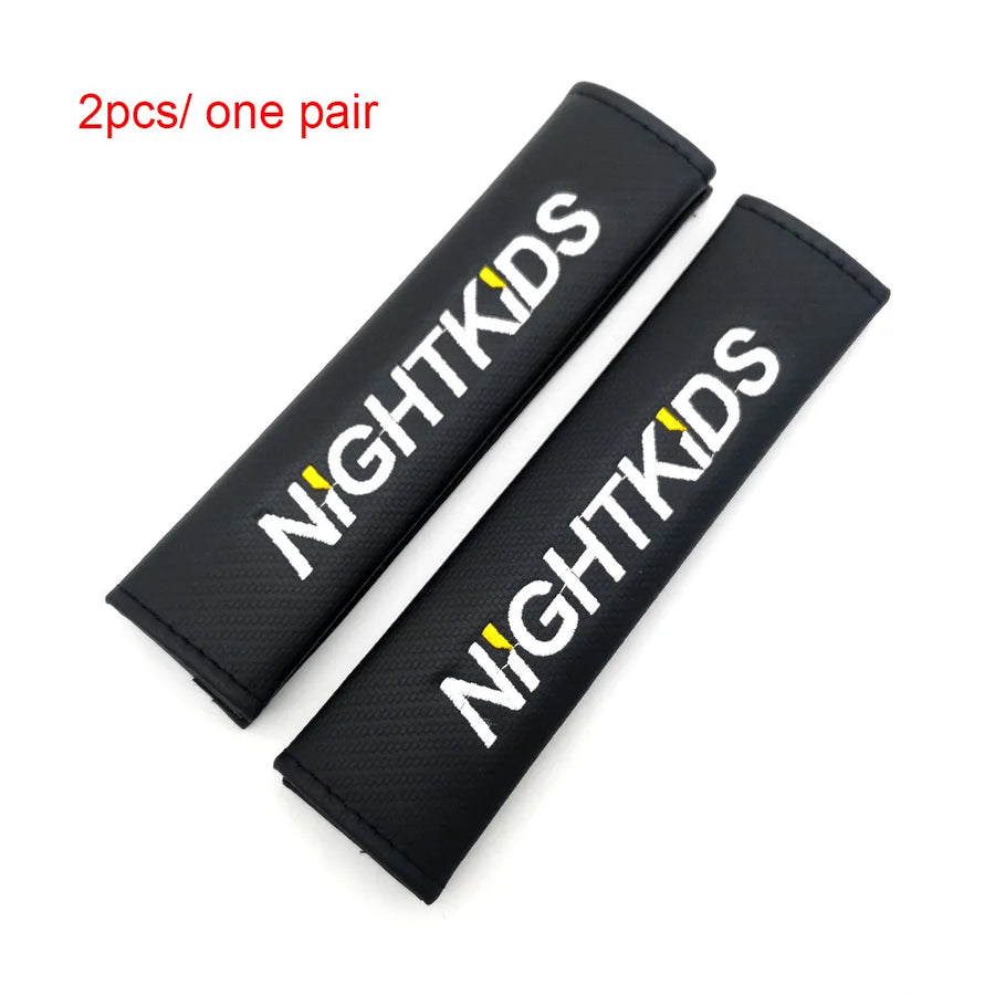 JDM Anime-Style Leather Seat Belt Shoulder Pads - Pair