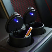 Car Ashtray LED Alloy Ash Tray Plastic Cup Portable Smokeless Auto Ashtray Flame Retardant Cigarette