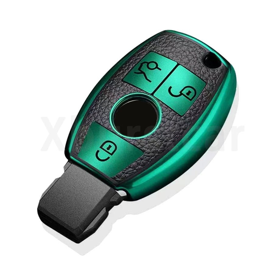 Leather TPU Car Key Case Cover for Mercedes-Benz