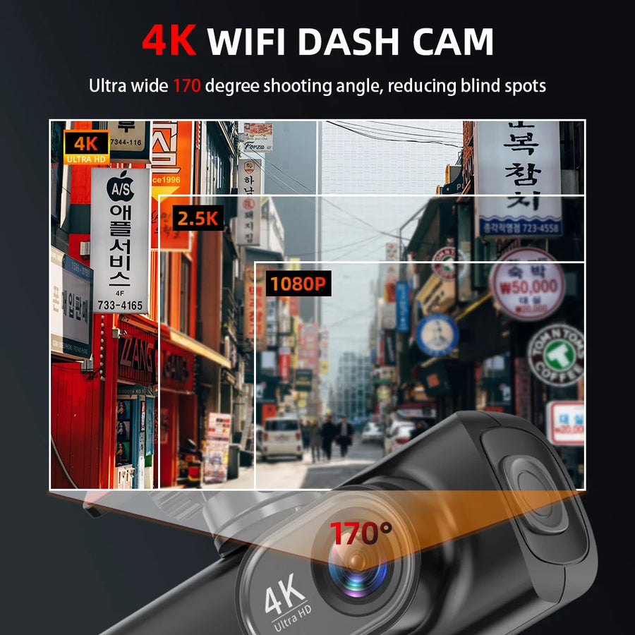 4K Dual Dash Cam with Wi-Fi App Control