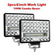 2-Piece 4-Inch/5-Inch/6-Inch/7-Inch LED Work Light Bar – Spot/Flood Combo, 12V–24V